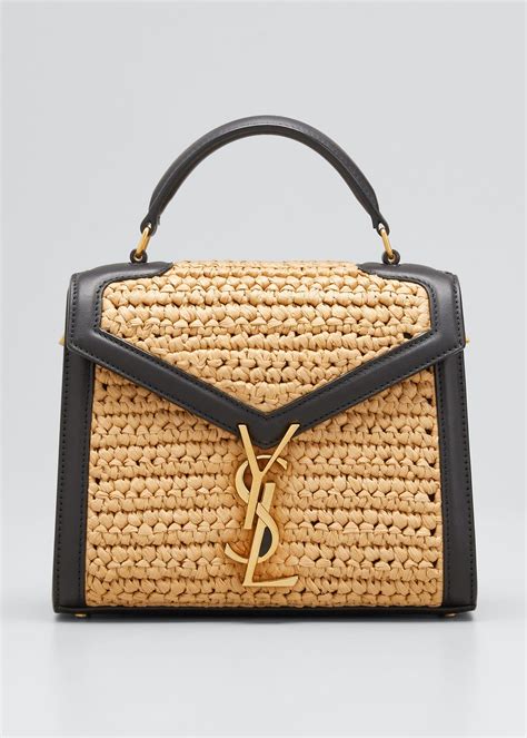 ysl raffia beach bag|raffia bag with black trim.